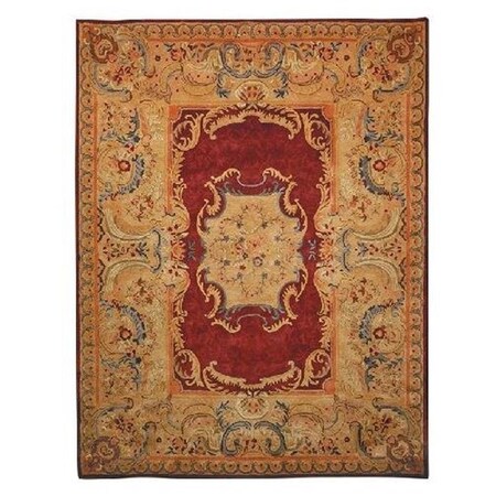Safavieh 6 x 6 ft. Round- Traditional Empire Burgundy And Gold Hand Tufted Rug EM422A-6R